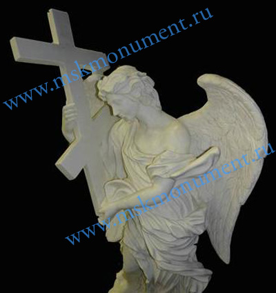 скульптура ангела с крестом